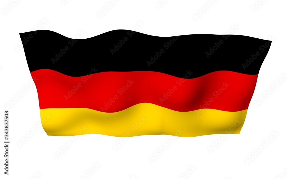 Flag of Germany. Wide format 3D illustration. State symbol of the Federal Republic of Germany. 3D rendering Flag of Germany. Wide format 3D illustration. State symbol of the Federal Republic of Germany. 3D rendering