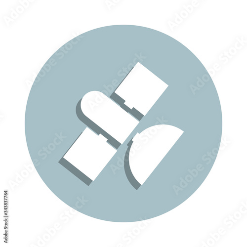 Laboratory, satellite badge icon. Simple glyph, flat vector of laboratory icons for ui and ux, website or mobile application