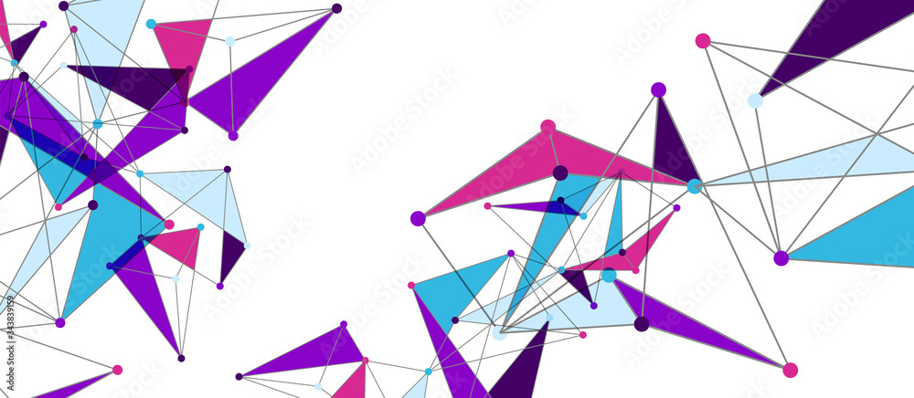 Line points connections, triangular technology design. Abstract geometric background Line points connections, triangular technology design. Abstract geometric background