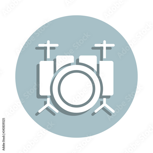 Music festival, drum, stick, musical instrument badge icon. Simple glyph, flat vector of music festival icons for ui and ux, website or mobile application