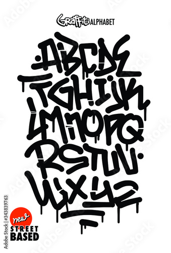 Urban art graffiti style, lettering, font elements and more
