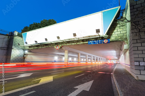 Tableau sur toile blank light box on underpass entrance