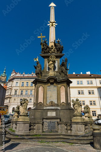 Prague. Chech Republic. The Holy Trinity Column in the Lesser Town (Mala Strana).