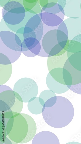 Multicolored translucent circles on a white background. 3D illustration