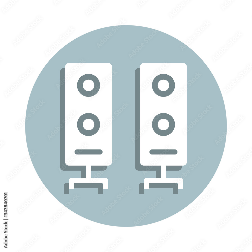 Music festival, speakers, woofer, audio badge icon. Simple glyph, flat vector of music festival icons for ui and ux, website or mobile application Music festival, speakers, woofer, audio badge icon. Simple glyph, flat vector of music festival icons for ui and ux, website or mobile application