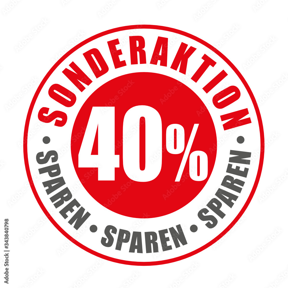 Rabatt Button Stempel 40% Rabatt Button Stempel 40%