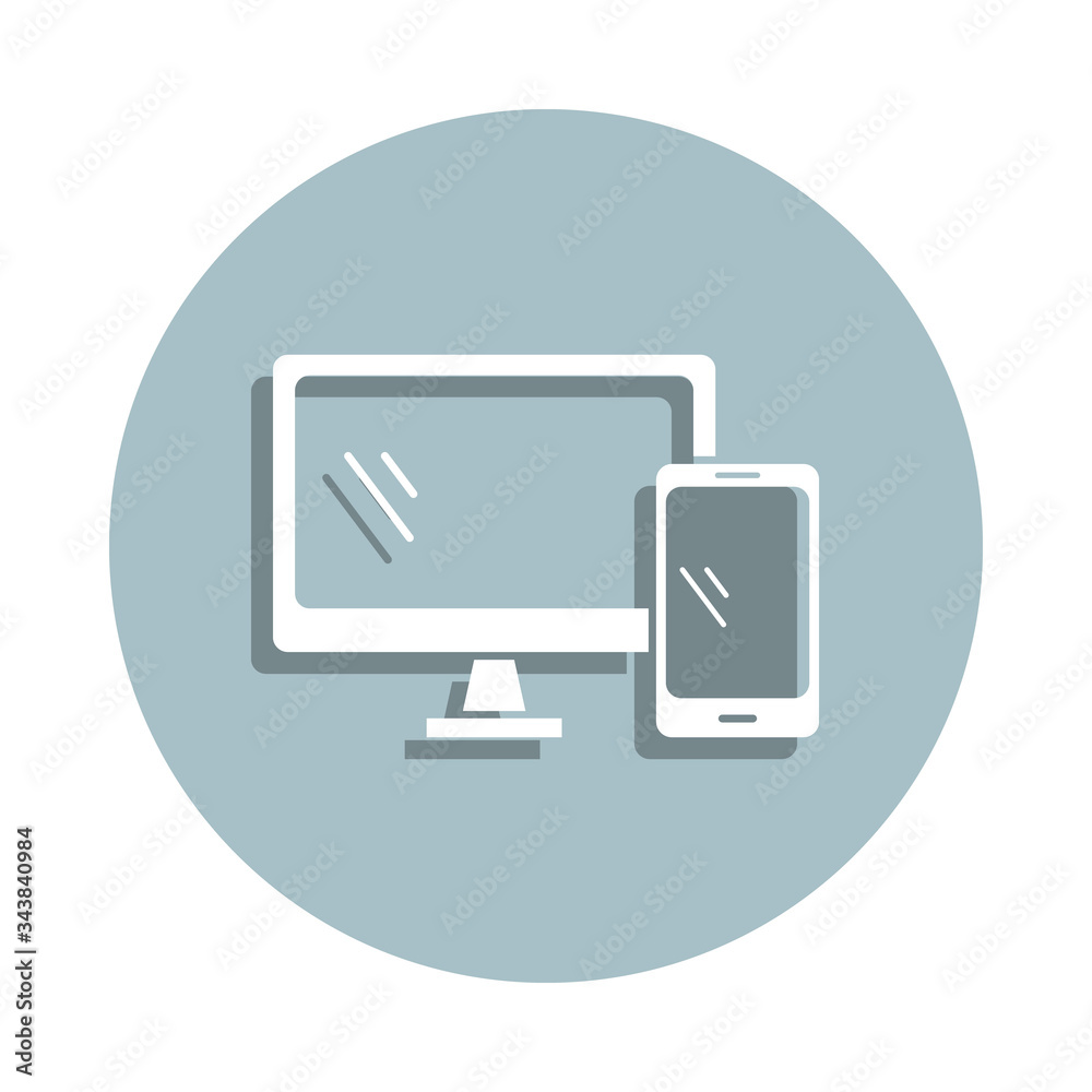 Responsive web design badge icon. Simple glyph, flat vector of seo and development icons for ui and ux, website or mobile application Responsive web design badge icon. Simple glyph, flat vector of seo and development icons for ui and ux, website or mobile application