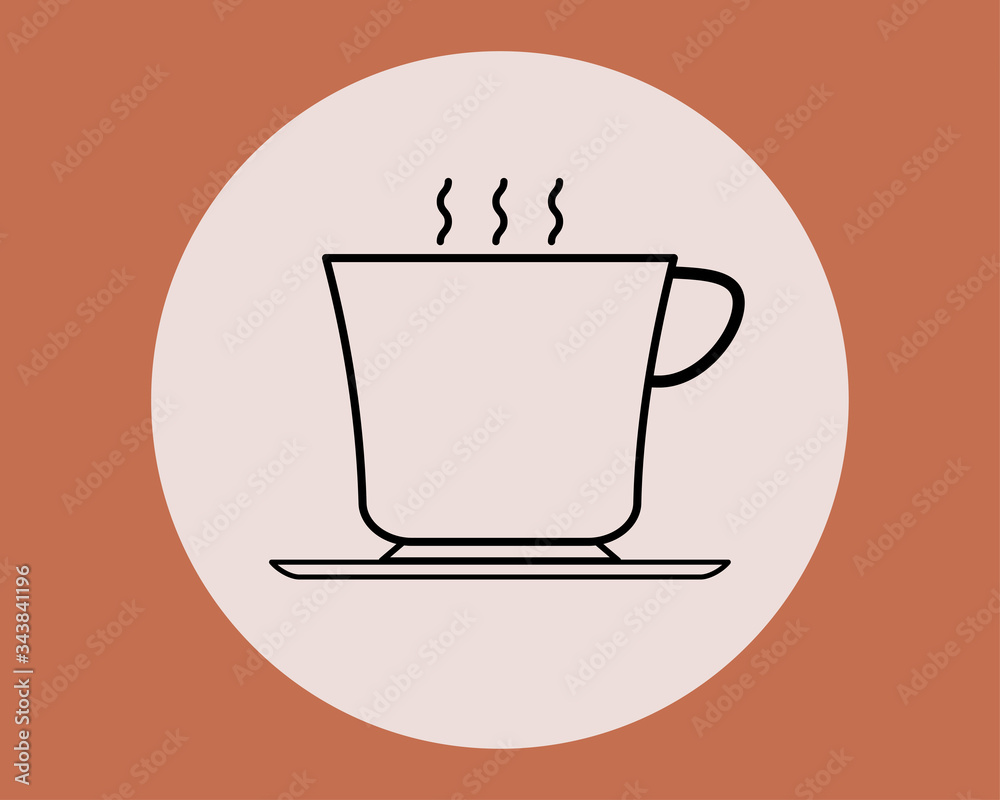 cup of coffee tea and smoke with steam line icon cup of coffee tea and smoke with steam line icon