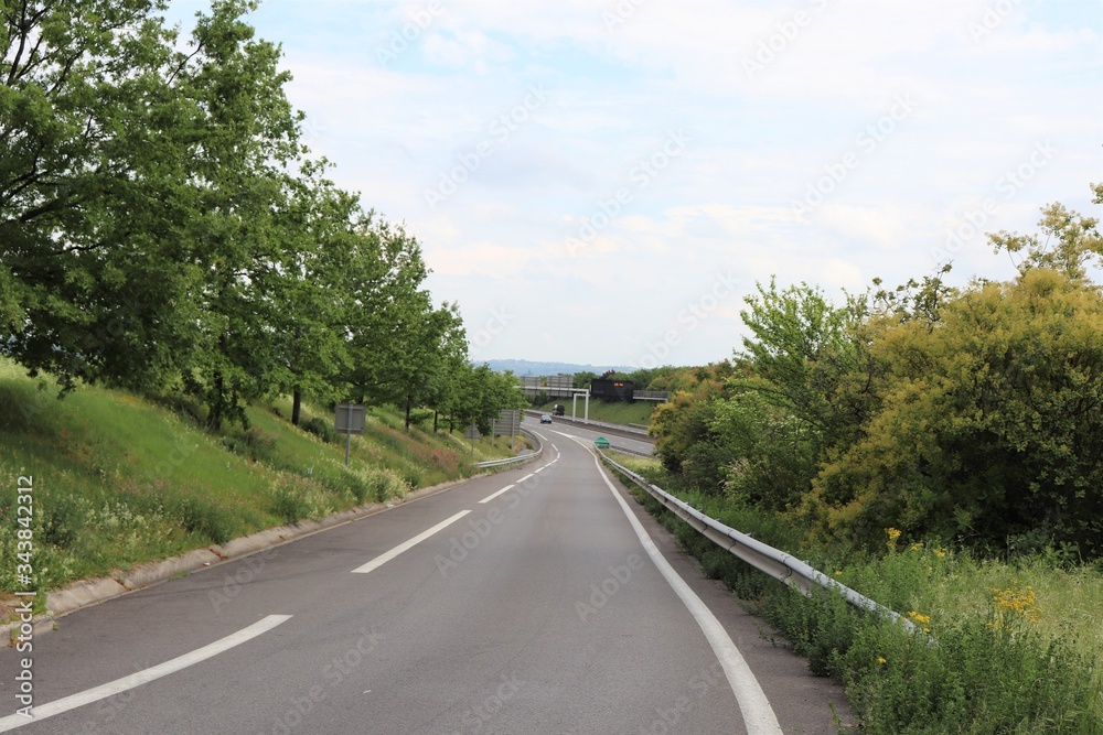 Sortie de voie rapide - sortie de la D301 ou boulevard urbain sud à Corbas - Ville de Corbas - Département du Rhône - France