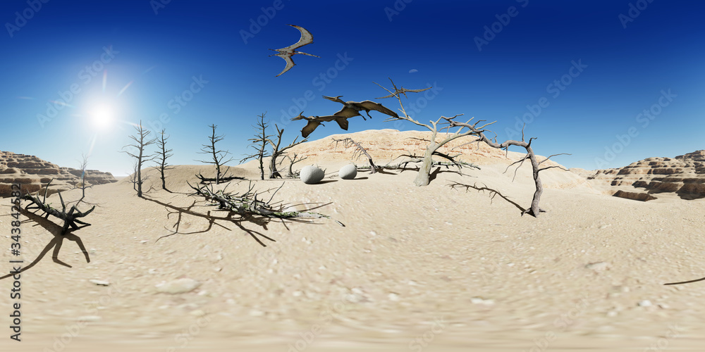 Dinosaurs Jurassic prehistoric scene 3d rendering Dinosaurs Jurassic prehistoric scene 3d rendering