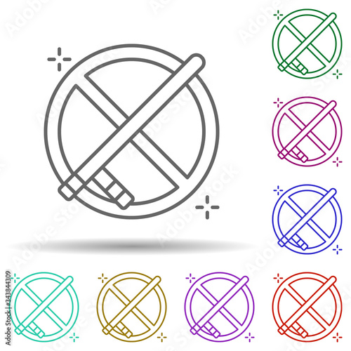 Against torture ban club multi color icon. Simple thin line, outline vector of no gubernamental organization icons for ui and ux, website or mobile application