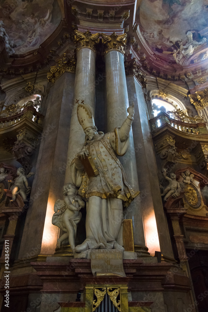 Prague. Chech Republic. Interior of the Cathedral of St. Nicholas (Mala Strana)