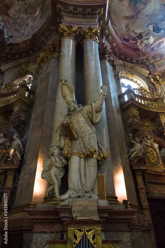 Prague. Chech Republic. Interior of the Cathedral of St. Nicholas (Mala Strana)