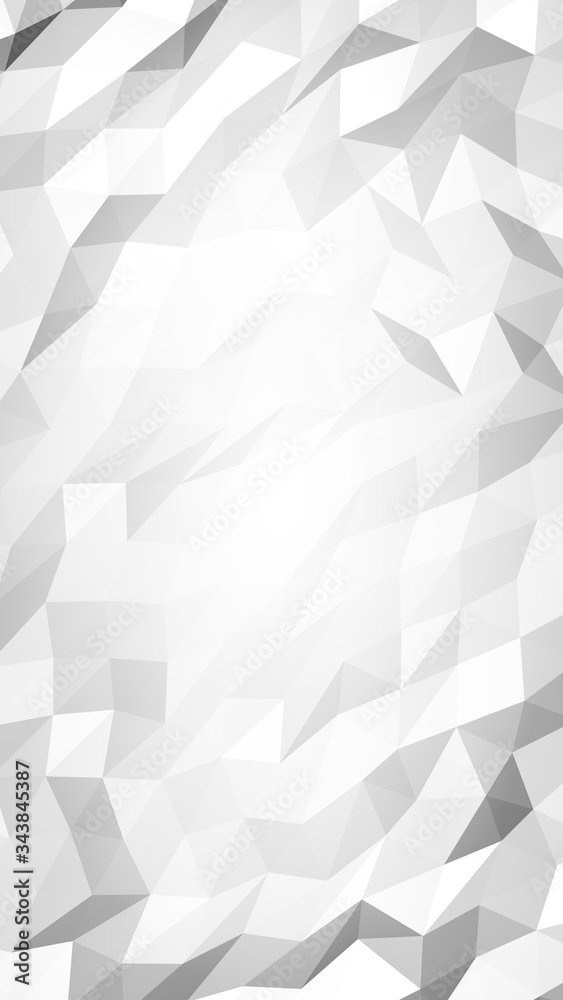 White abstract background. Lowpoly backdrop. Crumpled paper. 3D illustration
