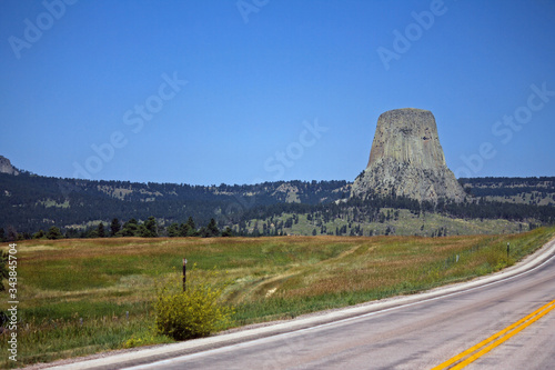 Canvas-taulu View of the Devil's tower in Wyoming