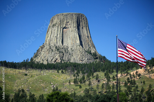 View of the Devil's tower in Wyoming photo