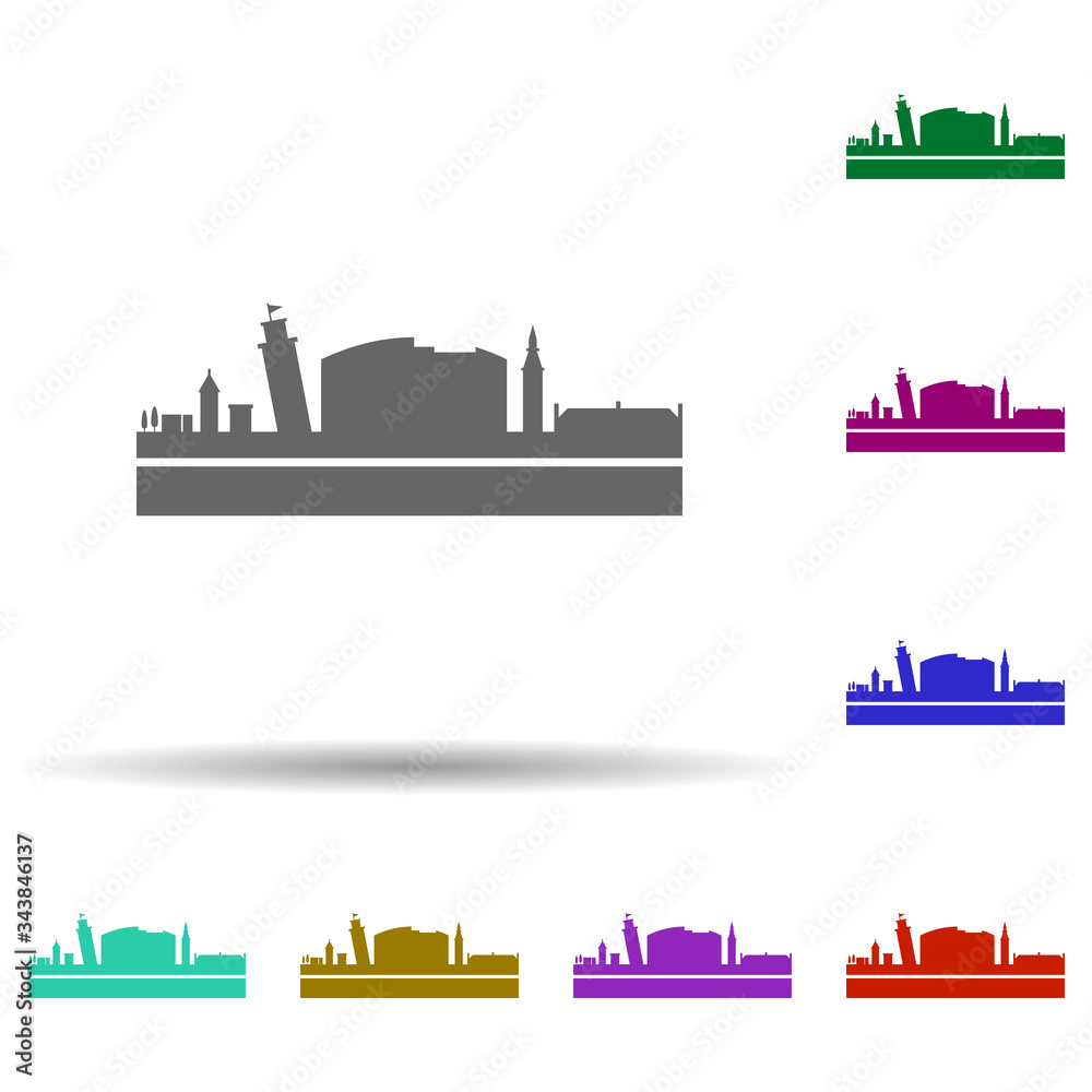 Fototapeta premium Italy detailed skyline multi color icon. Simple glyph, flat vector of cities icons for ui and ux, website or mobile application