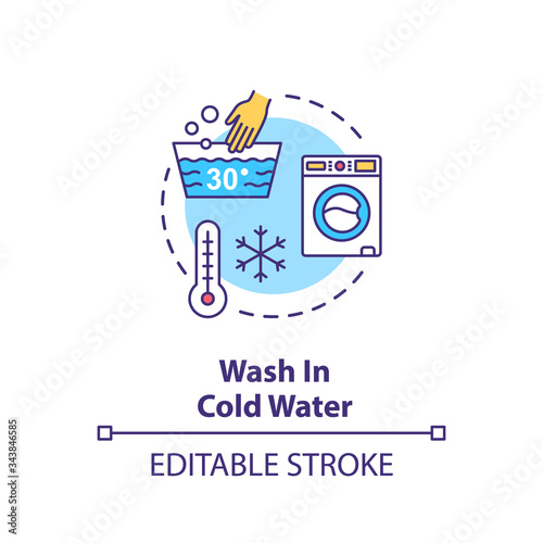 Wash in cold water concept icon