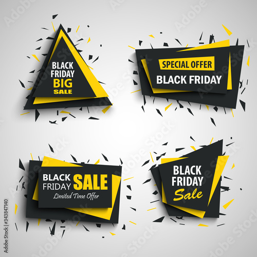 Collection black friday sale  banners in black yellow design