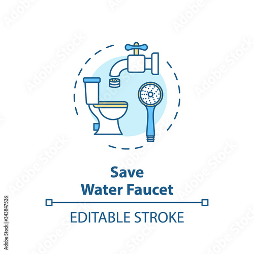 Save water faucet concept icon