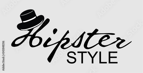 Brooklyn hipster icon print embroidery graphic design vector art