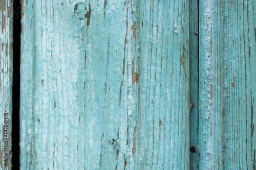 Close-up light blue wooden boards planks. Background image