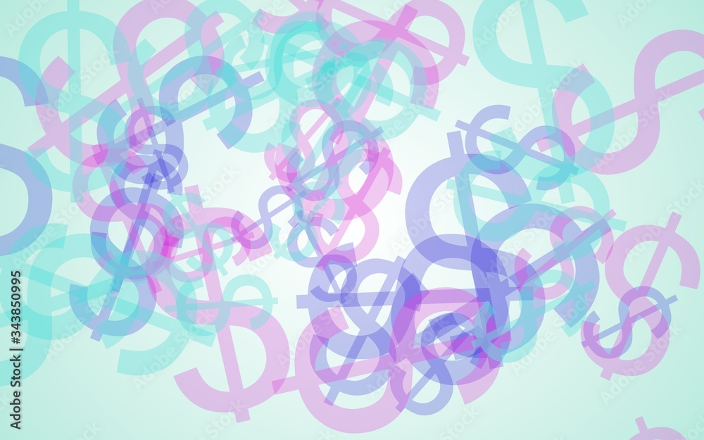 Multicolored translucent dollar signs on white background. Red tones. 3D illustration Multicolored translucent dollar signs on white background. Red tones. 3D illustration