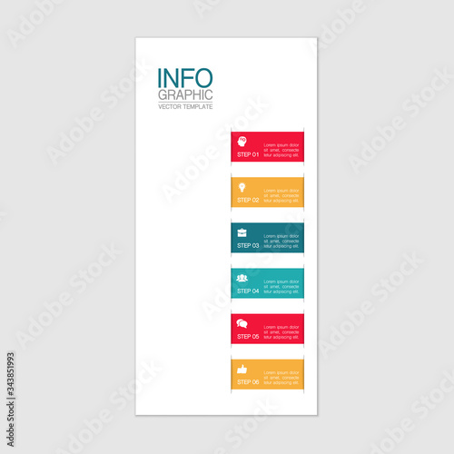 Vector iInfographic template for business, presentations, web design, 6 options.