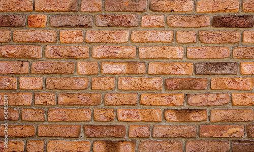 texture of raw red brick wall background