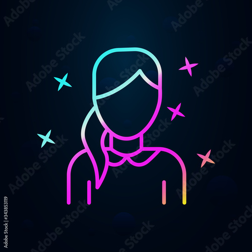 Girl young avatar nolan icon. Simple thin line, outline vector of avatar icons for ui and ux, website or mobile application © Anar
