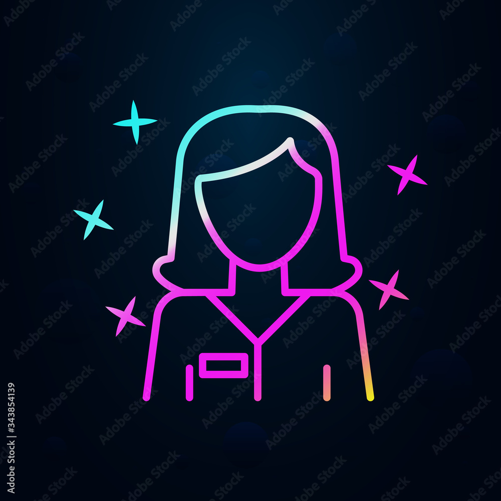 Woman worker avatar nolan icon. Simple thin line, outline vector of avatar icons for ui and ux, website or mobile application