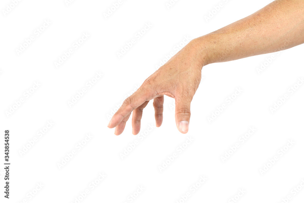 Symbol empty hand holding isolated on the white background.