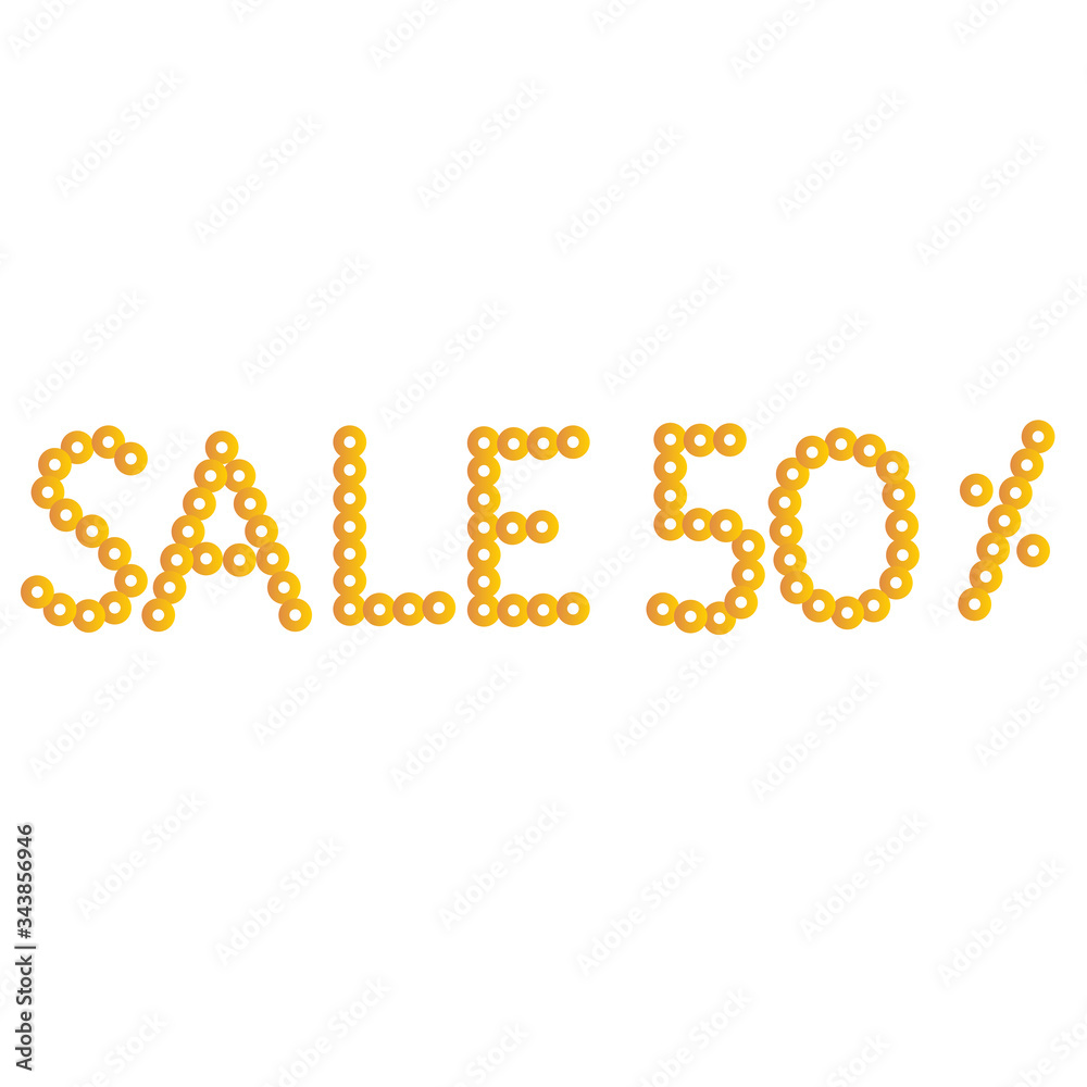 50 percent sale, text on a white background. 50 percent sale, text on a white background.