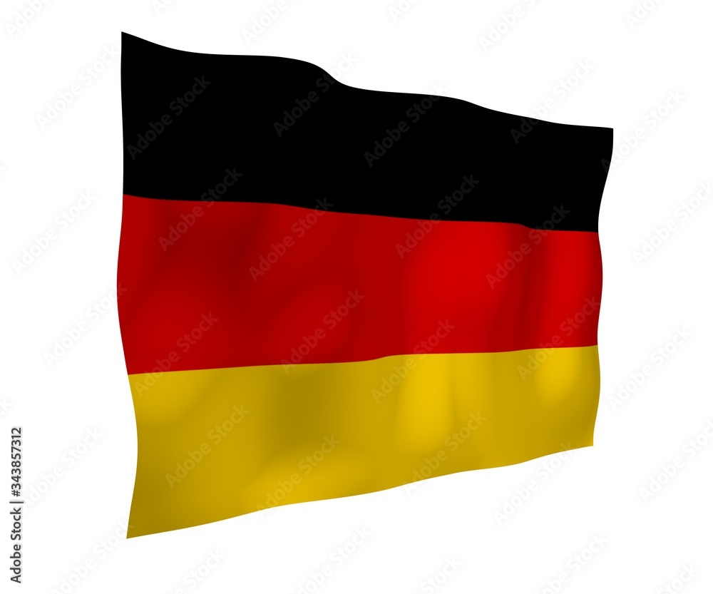 Flag of Germany. Wide format 3D illustration. State symbol of the Federal Republic of Germany. 3D rendering Flag of Germany. Wide format 3D illustration. State symbol of the Federal Republic of Germany. 3D rendering