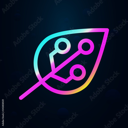 Leaf, chip nolan icon. Simple thin line, outline vector of bioengineering icons for ui and ux, website or mobile application