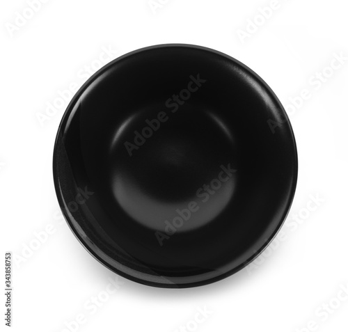 topview empty bowl on white background