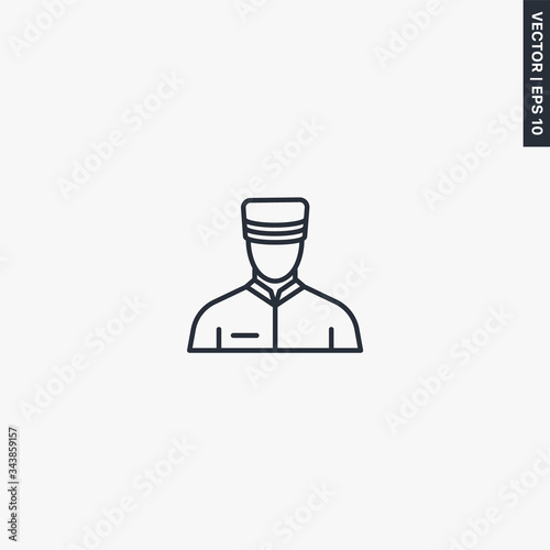 Hotel bellman, linear style sign for mobile concept and web design © wasiliyg