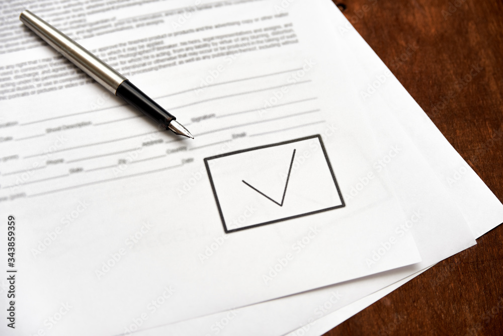 blank document with checkbox and check mark blank document with checkbox and check mark