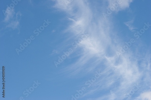Photography blue sky with cirrus clouds