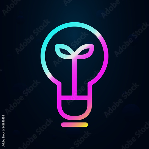 Light bulb, plant nolan icon. Simple thin line, outline vector of bioengineering icons for ui and ux, website or mobile application