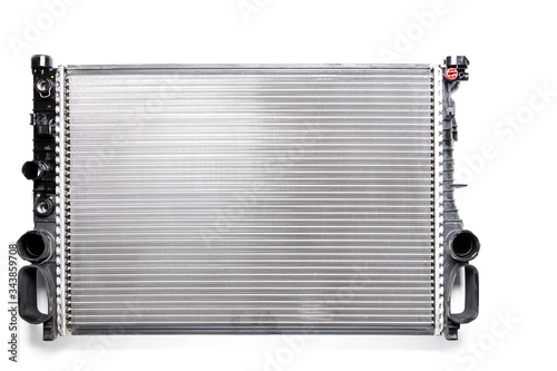 The cooling radiator is a metal heat exchanger inside filled with antifreeze. Rubber pipes are connected to it, which are mounted on the corresponding neck of the motor. Repair in the workshop.