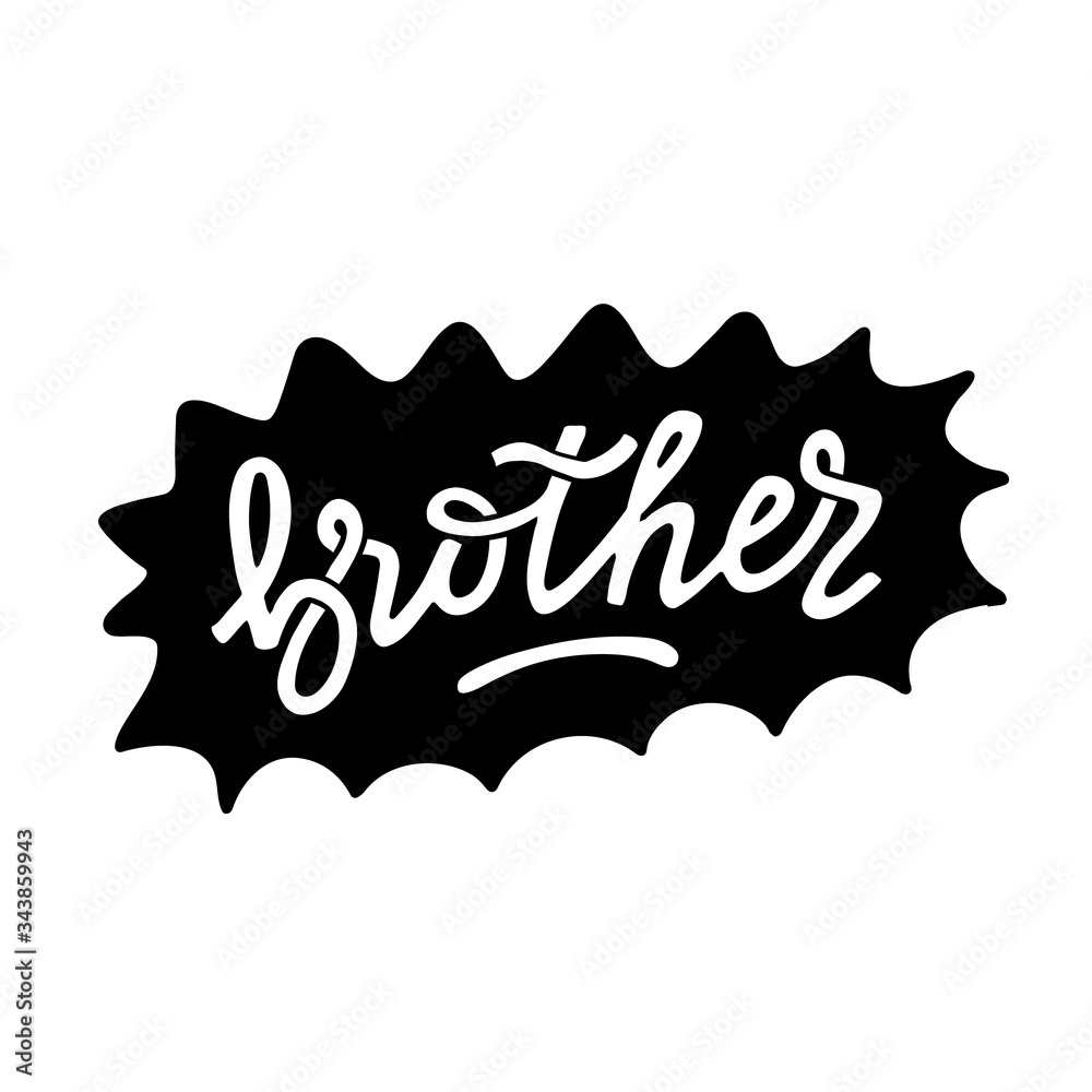 Big brother hand written lettering in doodle style