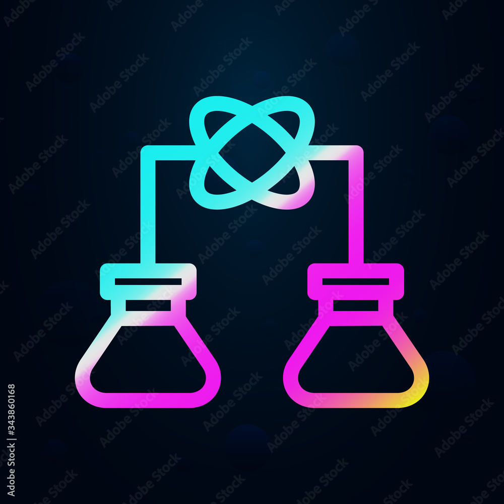 Atom, flask, test tube nolan icon. Simple thin line, outline vector of bioengineering icons for ui and ux, website or mobile application Atom, flask, test tube nolan icon. Simple thin line, outline vector of bioengineering icons for ui and ux, website or mobile application