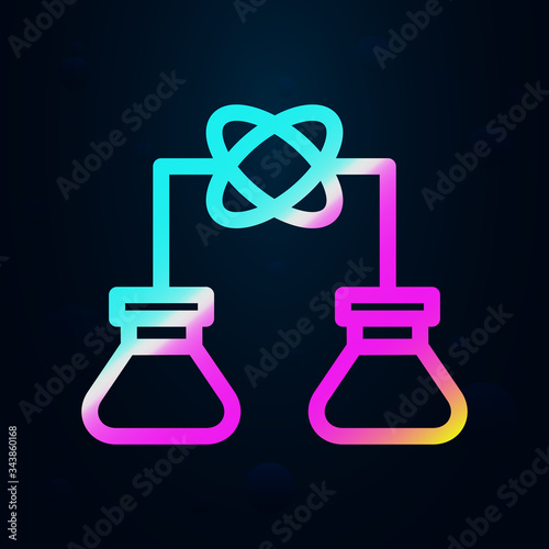 Atom, flask, test tube nolan icon. Simple thin line, outline vector of bioengineering icons for ui and ux, website or mobile application