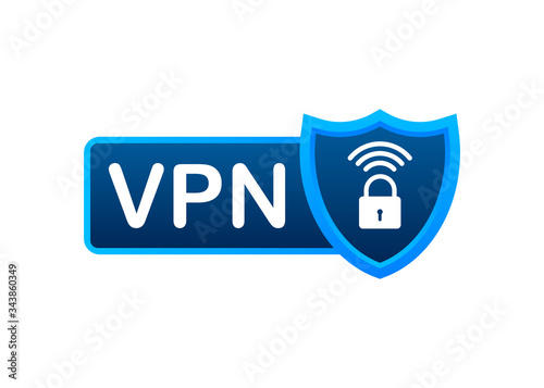 Secure VPN connection concept. Virtual private network connectivity overview. Vector stock illustration.