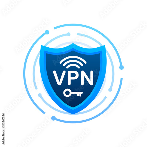 Secure VPN connection concept. Virtual private network connectivity overview. Vector stock illustration.
