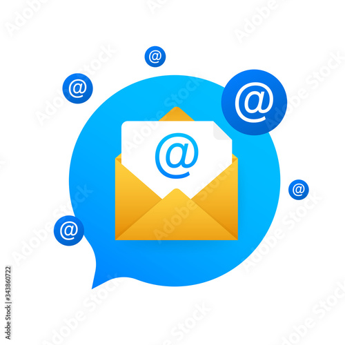 E-mail Marketing flat style, colorful, vector icon for info graphics, websites, mobile and print media. Vector stock illustration.
