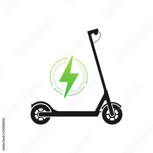 Electric Scooter Icon. Modern lifestyle. Eco transport for city lifestyle. Scooter. Vector stock illustration.