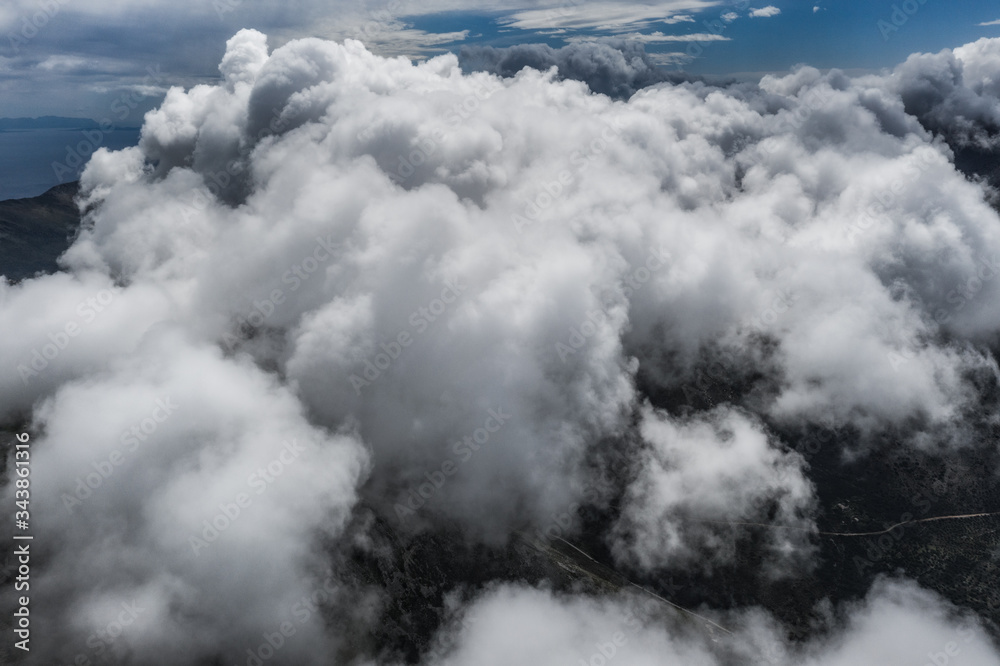 Clouds over the mountains of Mani Peninsula, Greece Clouds over the mountains of Mani Peninsula, Greece