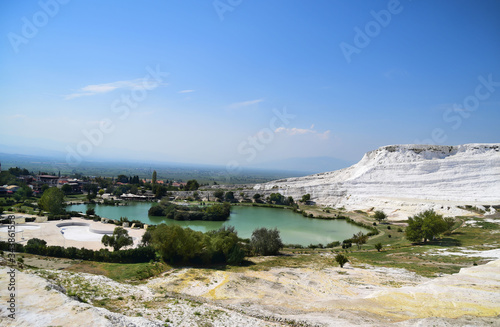 View of a small lake in Pamukkale in sunny weather